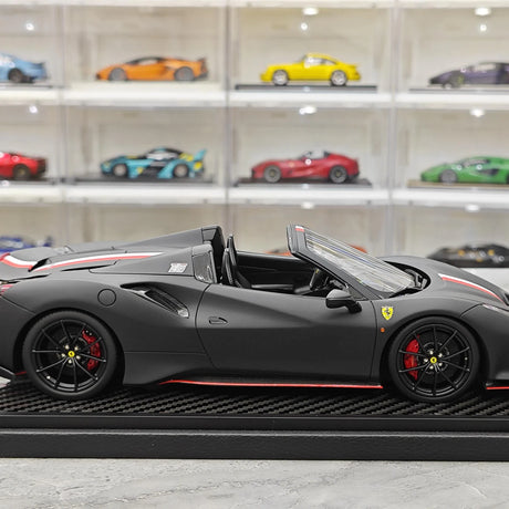 BBR Ferrari 2018 488 Pista Spider Nero Daytona 1:18 – Resina de Modelo de Resina de Colección