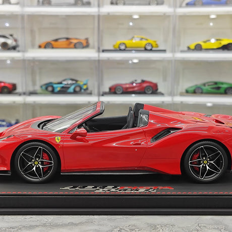 BBR Ferrari 2018 488 Pista Spider Rosso Corsa 1:18 – Resina de Colección para Modelos de Resina