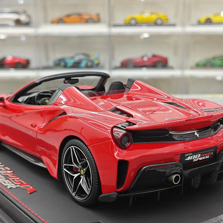 BBR Ferrari 2018 488 Pista Spider Rosso Corsa 1:18 – Resina de Colección para Modelos de Resina