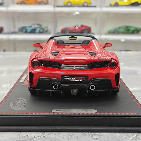 BBR Ferrari 2018 488 Pista Spider Rosso Corsa 1:18 – Resina de Colección para Modelos de Resina