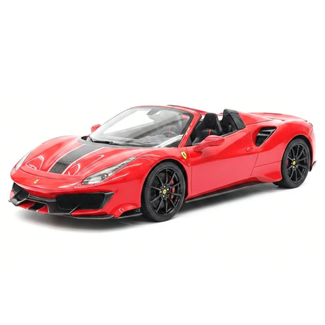 BBR Ferrari 2018 488 Pista Spider Rosso Corsa Black Livery 1:18 – Resina modelo de resina coleccionable