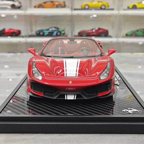 BBR Ferrari 2018 488 Pista Spider Rosso Corsa White Livery 1:18 – Resina de Modelo de Resina de Colección