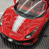 BBR Ferrari 2018 488 Pista Spider Rosso Corsa White Livery 1:18 – Modello in resina collezionabile