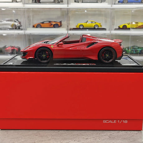 BBR Ferrari 2018 488 Pista Spider Rosso Corsa White Livery 1:18 – Resina de Modelo de Resina de Colección