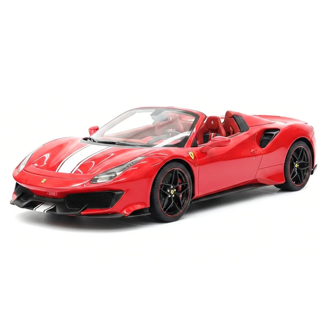 BBR Ferrari 2018 488 Pista Spider Rosso Corsa White Livery 1:18 – Modello in resina collezionabile
