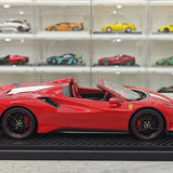 BBR Ferrari 2018 488 Pista Spider Rosso Corsa White Livery 1:18 – Modello in resina collezionabile