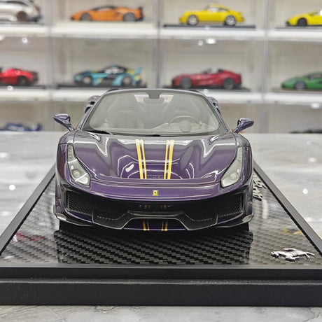 BBR Ferrari 2018 488 Pista Spider Viola Hong Kong 1:18 – Resina modelo de resina coleccionable