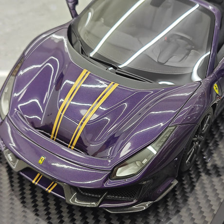BBR Ferrari 2018 488 Pista Spider Viola Hong Kong 1:18 – Resina modelo de resina coleccionable