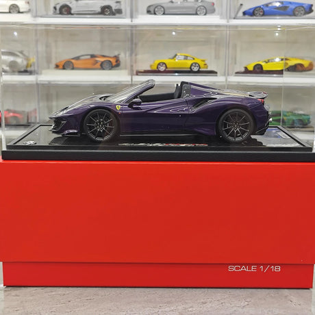 BBR Ferrari 2018 488 Pista Spider Viola Hong Kong 1:18 – Resina modelo de resina coleccionable