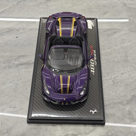 BBR Ferrari 2018 488 Pista Spider Viola Hong Kong 1:18 – Resina modelo de resina coleccionable