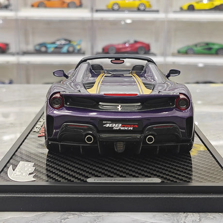 BBR Ferrari 2018 488 Pista Spider Viola Hong Kong 1:18 – Resina modelo de resina coleccionable