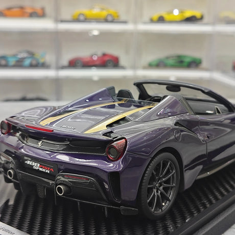 BBR Ferrari 2018 488 Pista Spider Viola Hong Kong 1:18 – Resina modelo de resina coleccionable
