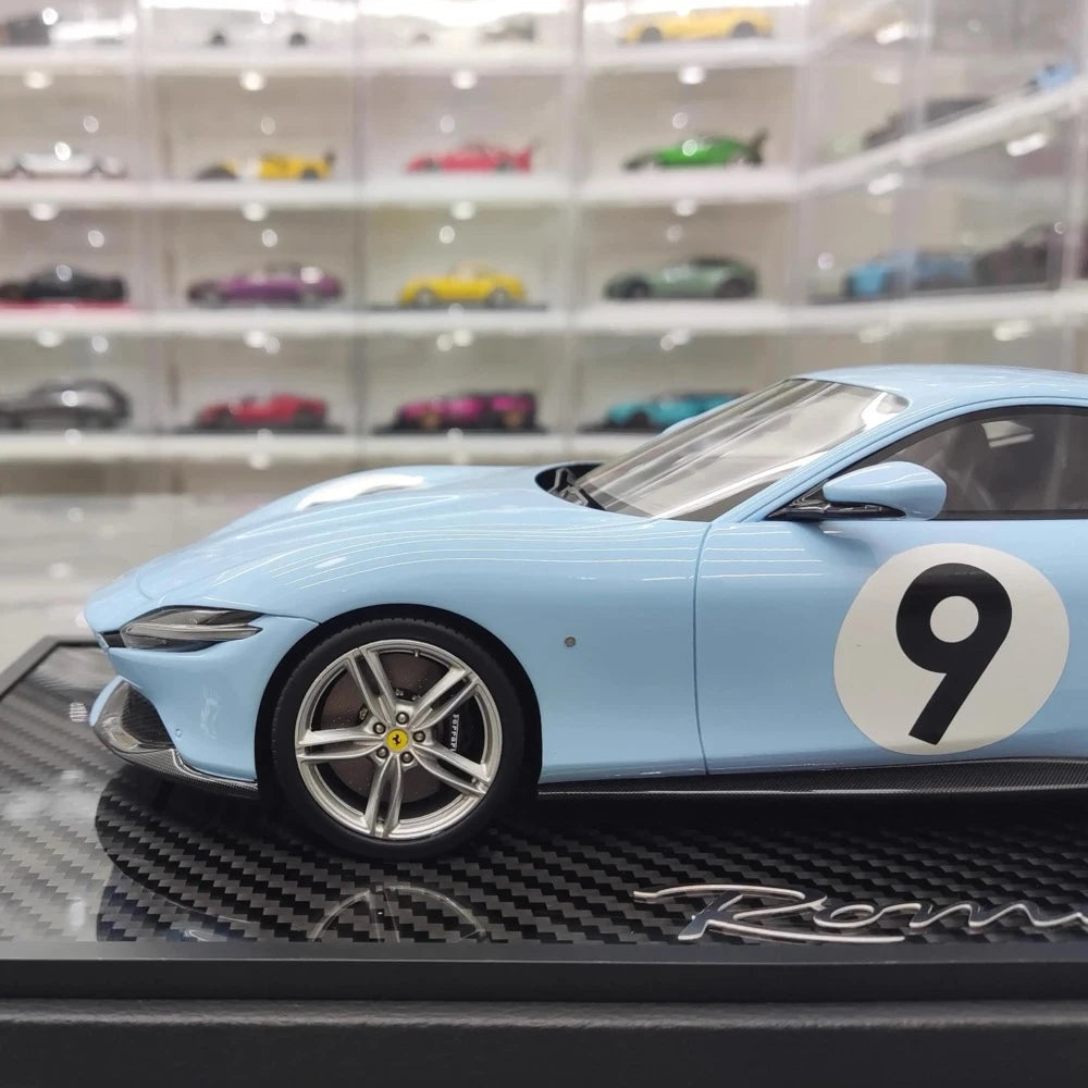 [BBR] 1:18 Ferrari 2020 Roma sininen No.9 pienoismalli Hartsi
