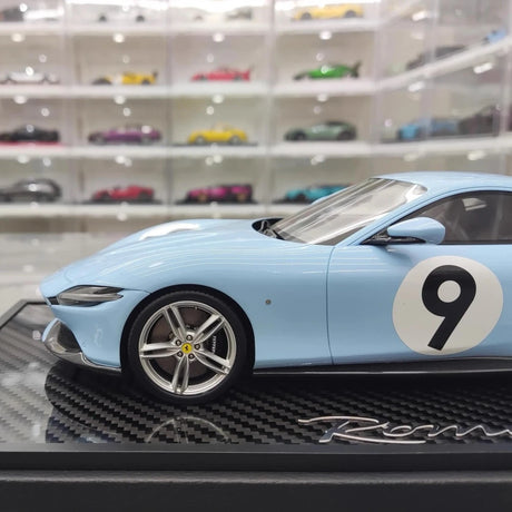 [BBR] 1:18 Ferrari 2020 Roma blå No.9 modellbil harts