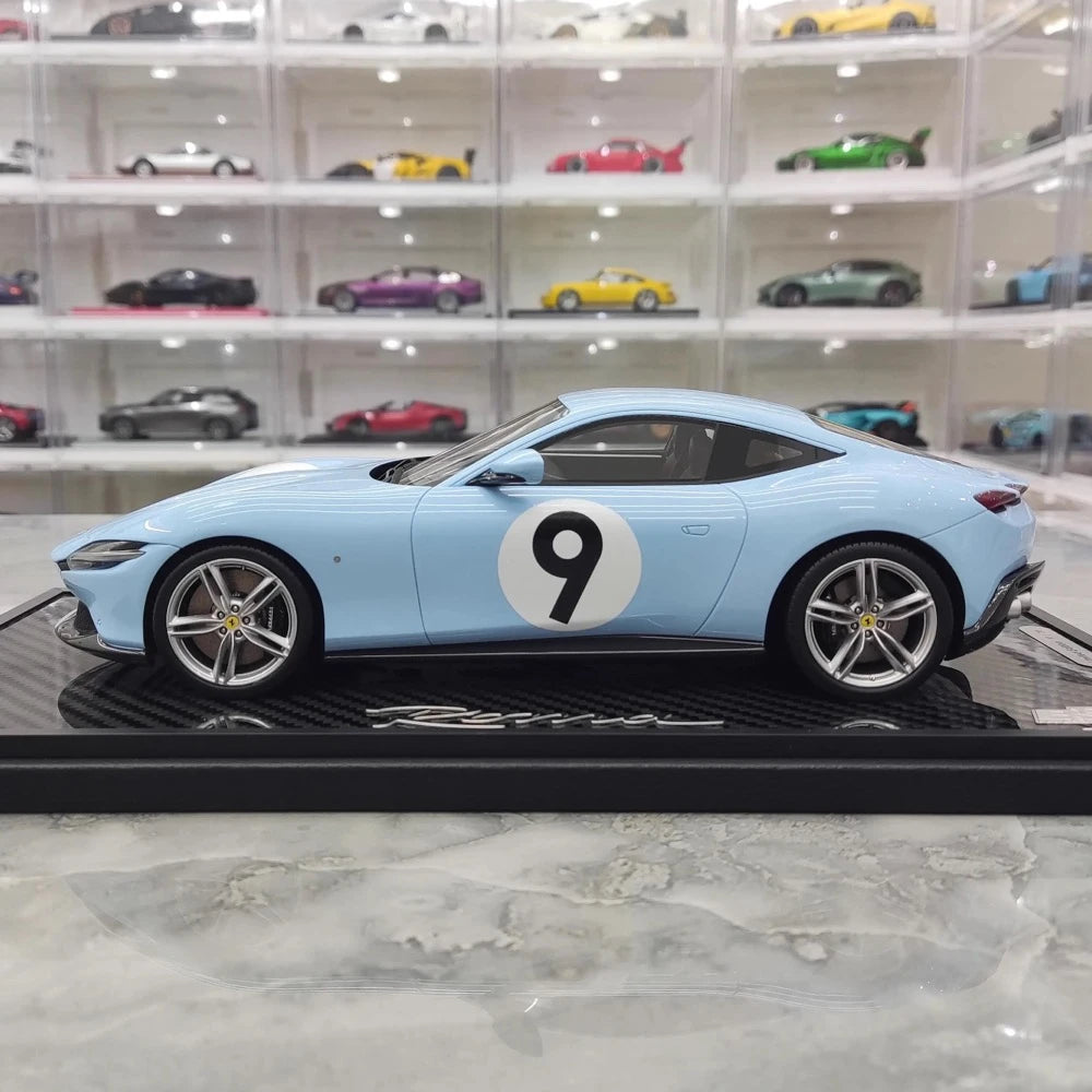 [BBR] 1:18 Ferrari 2020 Roma sininen No.9 pienoismalli Hartsi