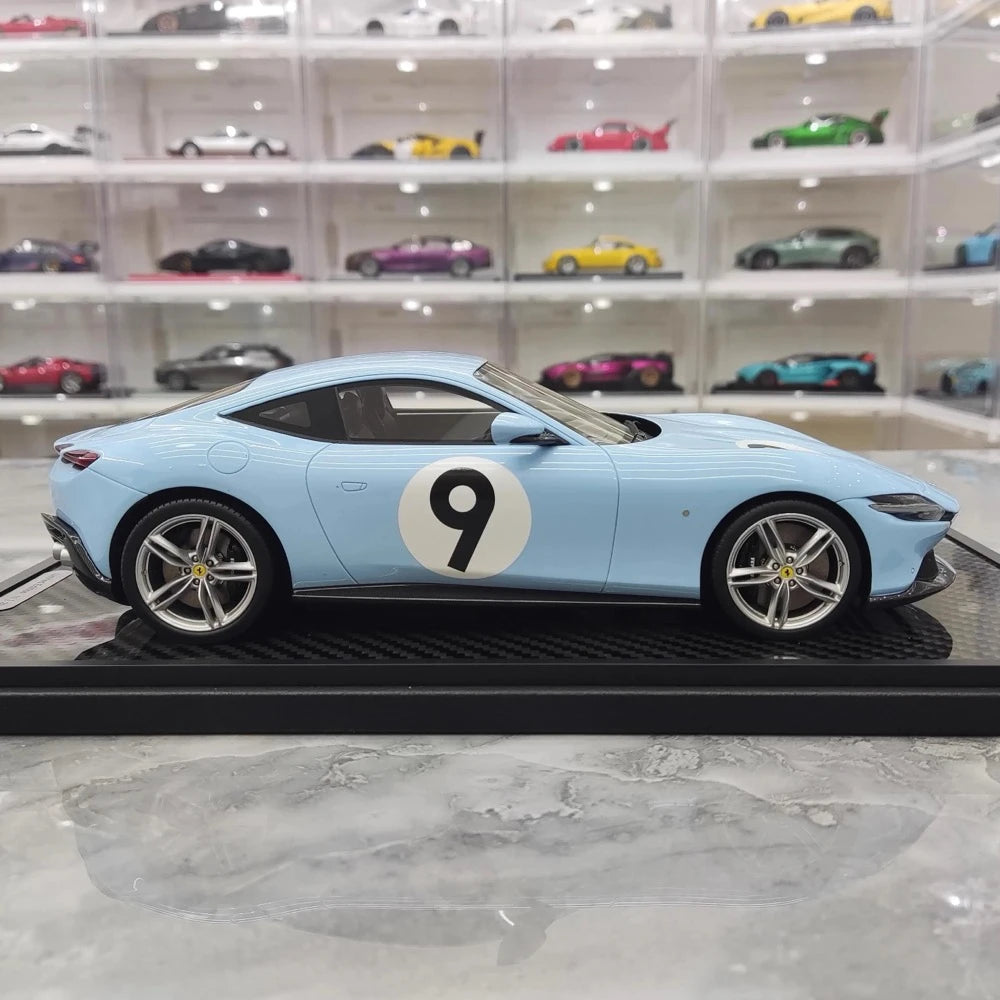 [BBR] 1:18 Ferrari 2020 Roma sininen No.9 pienoismalli Hartsi