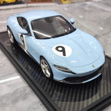 [BBR] 1:18 Ferrari 2020 Roma sininen No.9 pienoismalli Hartsi