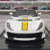 [BBR] 1:18 Ferrari 2021 812 Competizione A blanc & jaune voiture miniature Resin