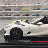 [BBR] 1:18 Ferrari 2021 812 Competizione A blanc & jaune voiture miniature Resin