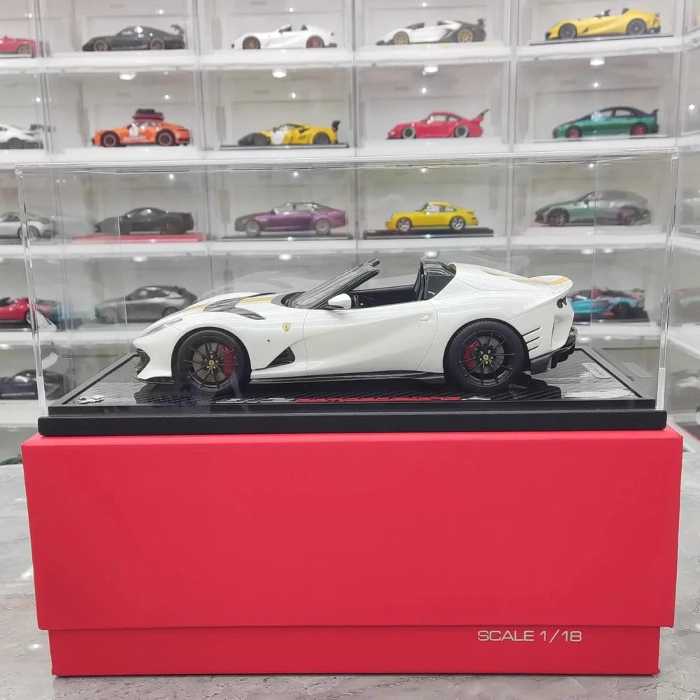 [BBR] 1:18 Ferrari 2021 812 Competizione A bianco & giallo modellino di auto resina