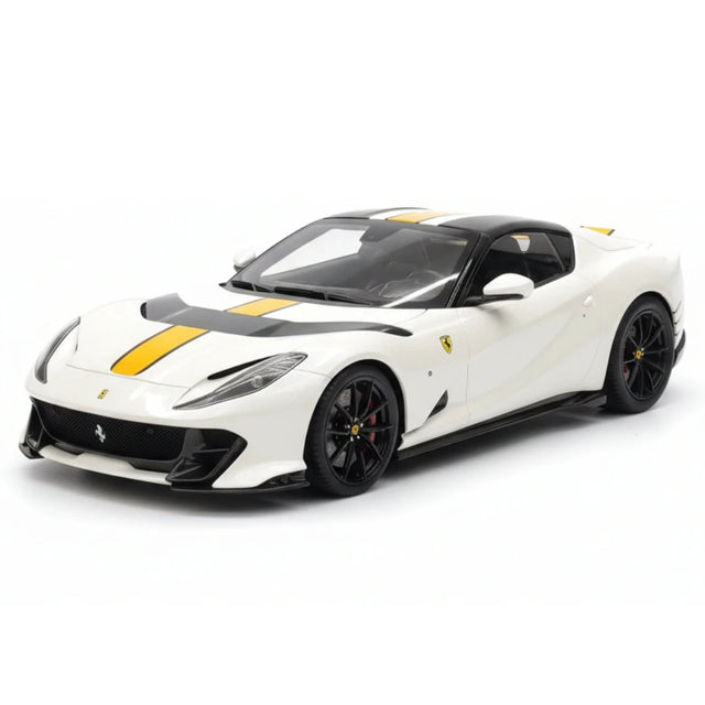 [BBR] 1:18 Ferrari 2021 812 Competizione A blanc & jaune voiture miniature Resin