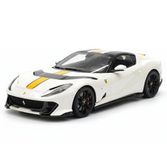 [BBR] 1:18 Ferrari 2021 812 Competizione A bianco & giallo modellino di auto resina