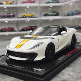 [BBR] 1:18 Ferrari 2021 812 Competizione A blanc & jaune voiture miniature Resin