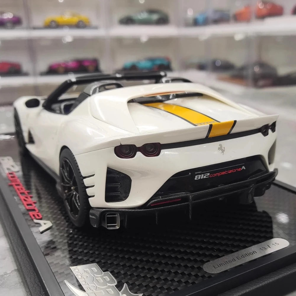 [BBR] 1:18 Ferrari 2021 812 Competizione A blanc & jaune voiture miniature Resin