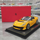 [BBR] 1:18 Ferrari 2021 812 Competizione A Yellow Model Car Resin