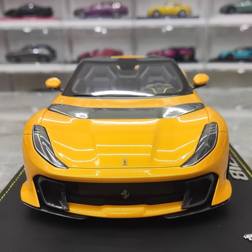 [BBR] 1:18 Ferrari 2021 812 Competizione A Yellow Model Car Resin