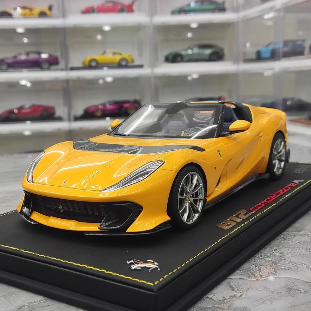 [BBR] 1:18 Ferrari 2021 812 Competizione A Yellow Model Car Resin