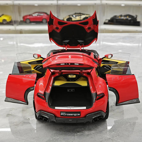 BBR Ferrari 2023 Purosangue Rosso Corsa 1:18 – نموذج معدني قابل للجمع من القالب المصبوب