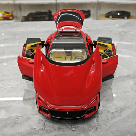 BBR Ferrari 2023 Purosangue Rosso Corsa 1:18 – نموذج معدني قابل للجمع من القالب المصبوب
