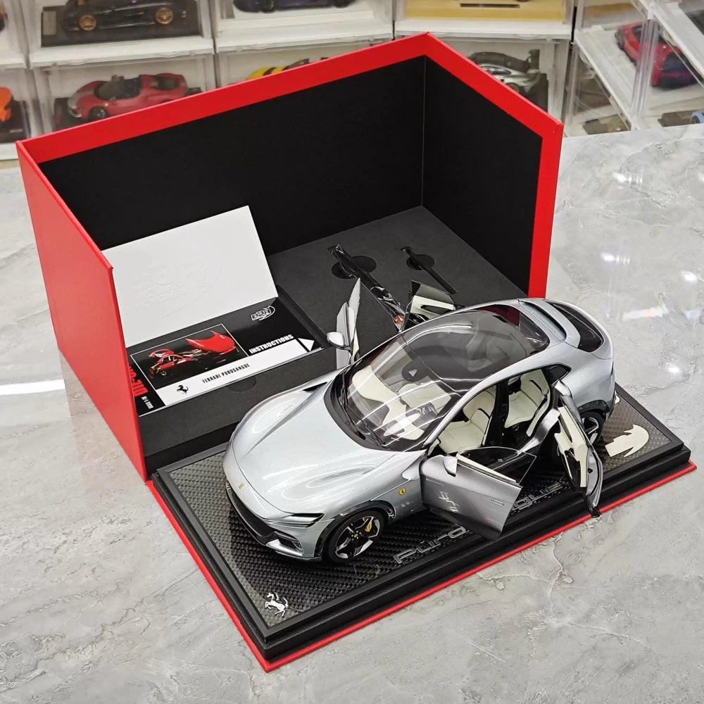 [BBR] 1:18 Ferrari 2023 Purosangue Silver Model Car Die-Cast