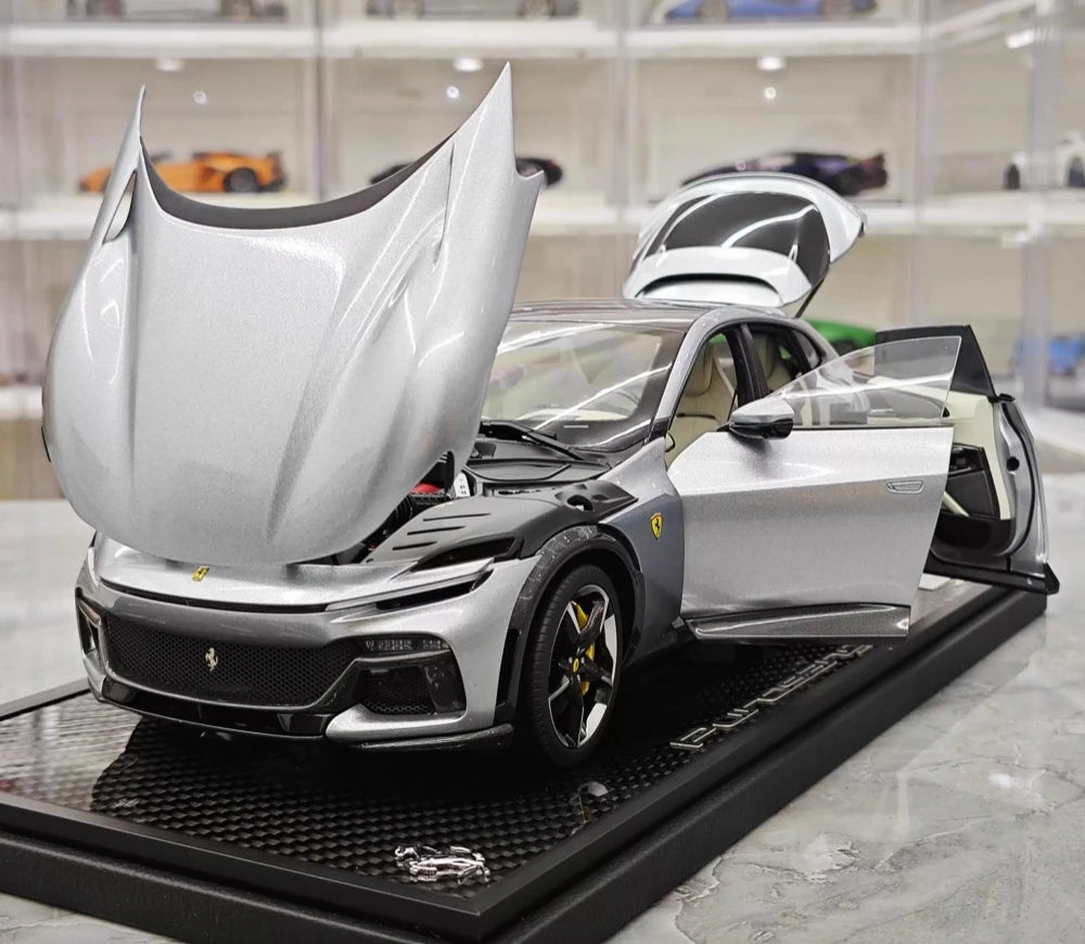 [BBR] 1:18 Ferrari 2023 Purosangue Silver Model Car Die-Cast