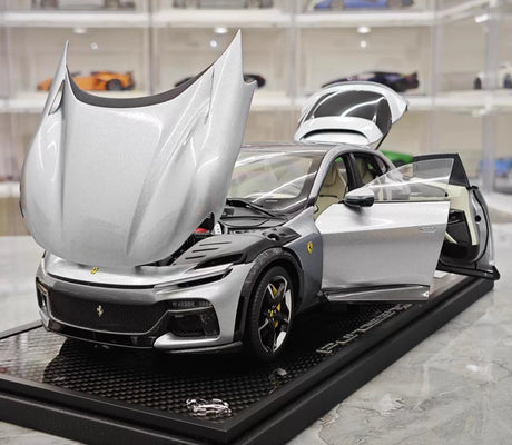 [BBR] 1:18 Ferrari 2023 Purosangue Silver Model Car Die-Cast