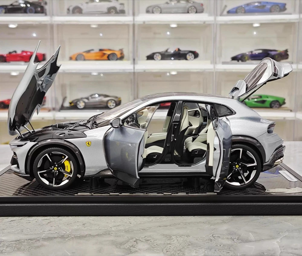 [BBR] 1:18 Ferrari 2023 Purosangue Silver Model Car Die-Cast