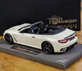 [BBR] 1:18 Maserati 2011 GranTurismo MC Cabriolet valkoinen pienoismalli Hartsi