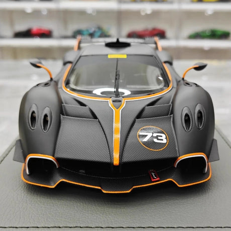 [BBR] 1:18 Pagani 2021 Huayra R Black #73 Model Car Resin / Closed Body