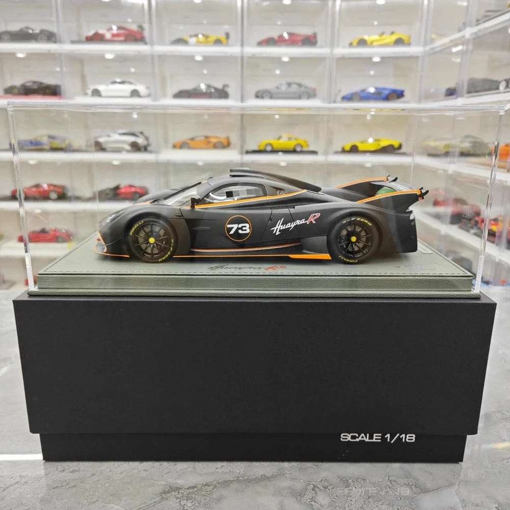 [BBR] 1:18 Pagani 2021 Huayra R Black #73 Model Car Resin / Closed Body