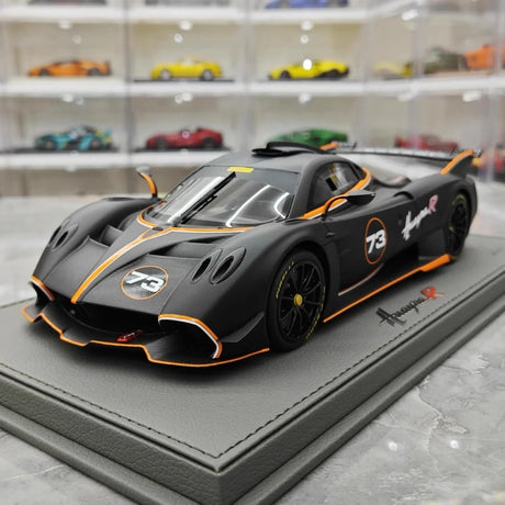 [BBR] 1:18 Pagani 2021 Huayra R Black #73 Model Car Resin / Closed Body