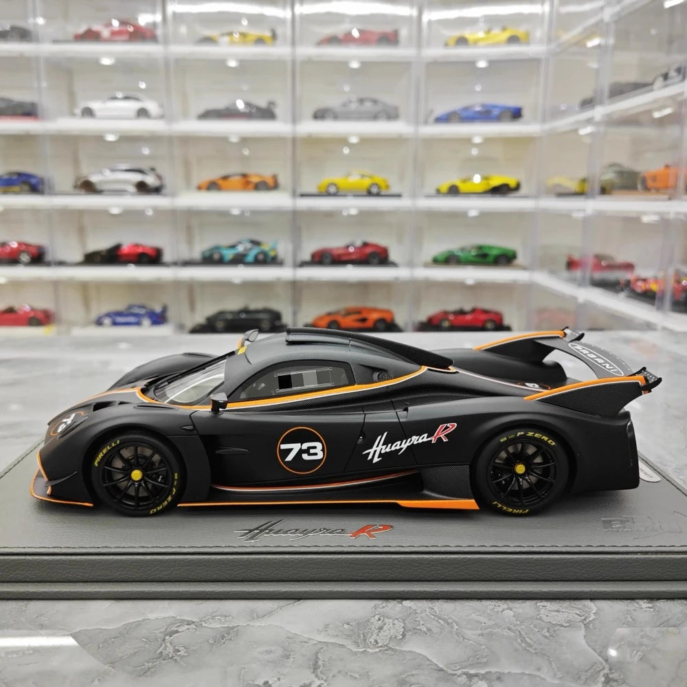 [BBR] 1:18 Pagani 2021 Huayra R Black #73 Model Car Resin / Closed Body