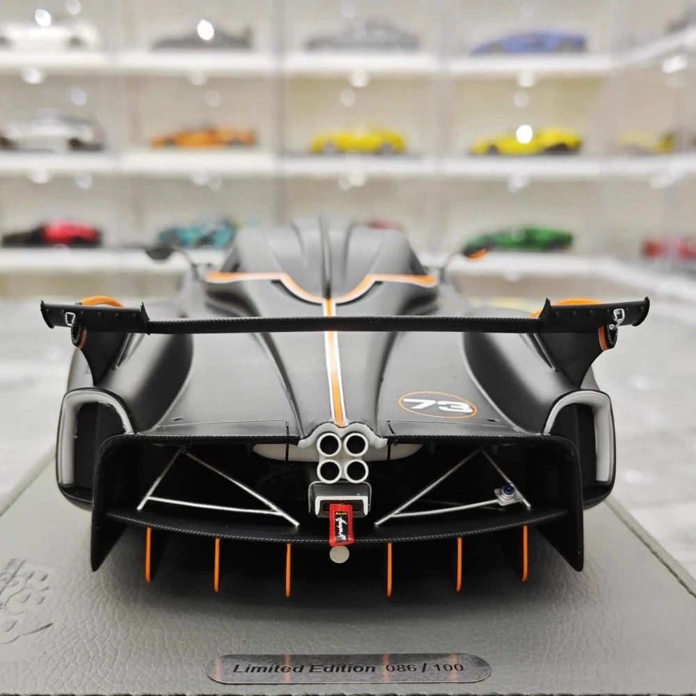 [BBR] 1:18 Pagani 2021 Huayra R Black #73 Model Car Resin / Closed Body