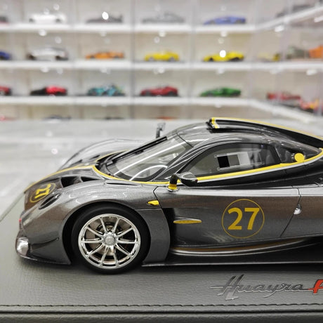 [BBR] 1:18 Pagani 2021 Huayra R Gray #27 Model Car Resin / Closed Body