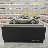 [BBR] 1:18 Pagani 2021 Huayra R Gray #27 Model Car Resin / Closed Body
