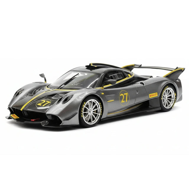 [BBR] 1:18 Pagani 2021 Huayra R Gray #27 Model Car Resin / Closed Body