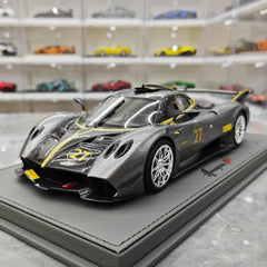 [BBR] 1:18 Pagani 2021 Huayra R Gray #27 Model Car Resin / Closed Body