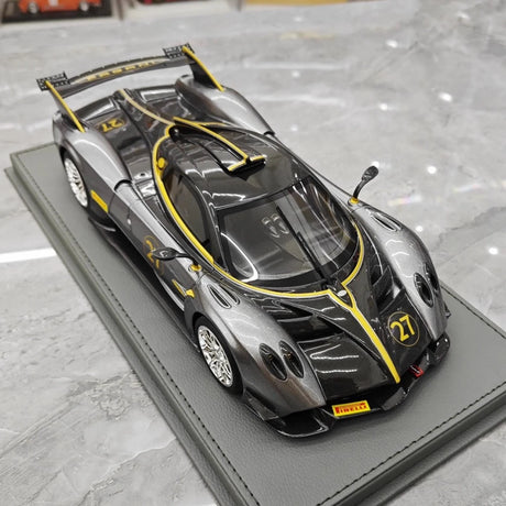 [BBR] 1:18 Pagani 2021 Huayra R Gray #27 Model Car Resin / Closed Body