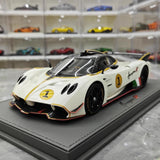 [BBR] 1:18 Pagani 2021 Huayra R vit #1 modellbil harts / Closed Body