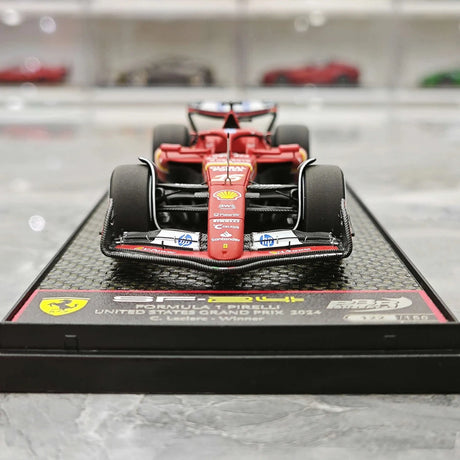 1:43 Ferrari 2024 SF-24 #16 الولايات المتحدة GP أوستن تشارلز لوكلير F1 نموذج سيارة من الراتنج من إنتاج BBR - عرض 1